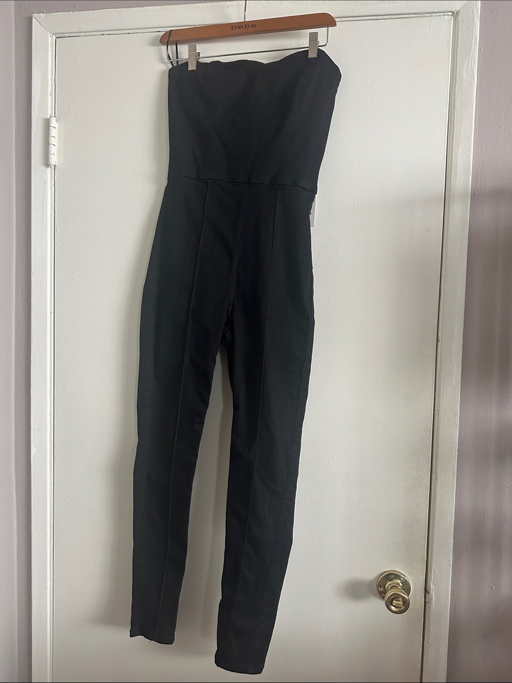 Topshop Black Strapless Tailored Jumpsuit